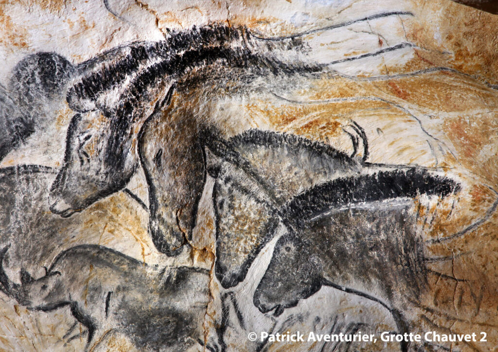 Le-panneau-des-chevaux-detail©Patrick Aventurier - Grotte Chauvet 2