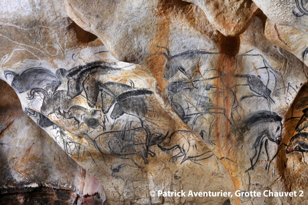 Le-panneau-des-chevaux-detail©Patrick Aventurier - Grotte Chauvet 2